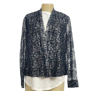 Jones New York Cardigan Girly Glam Black  Women's Sweater Sz 10